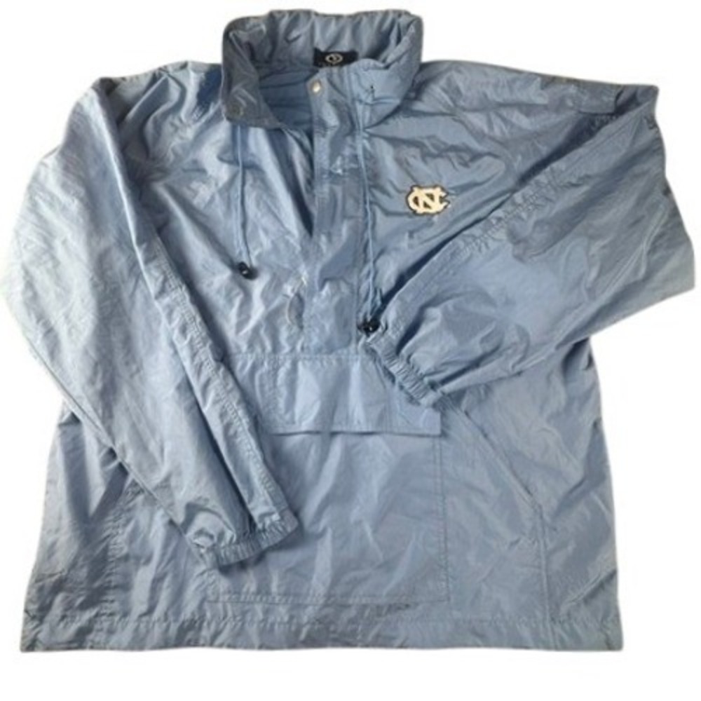 UNC Tar Heels Mens L Vantage Windbreaker Anorak Pullover Carolina Blue NWOT